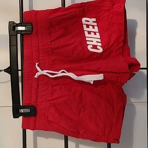 Red cheer shorts